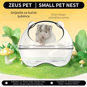 ZEUS Prozirno gnijezdo za hamstera – Dvostruka upotreba, Jednostavno za čišćenje, PET materijal