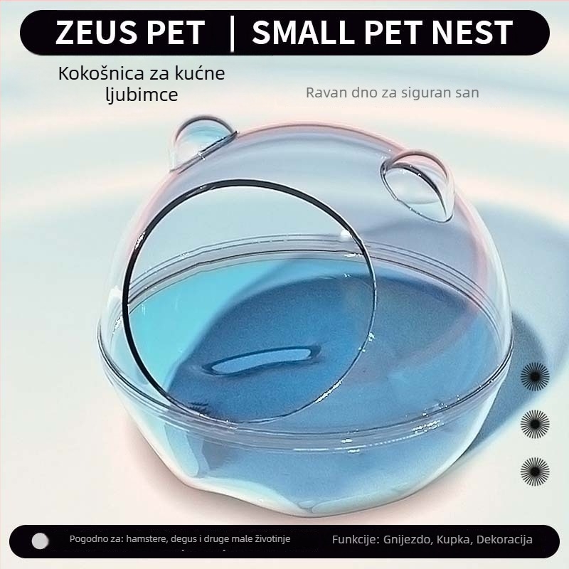ZEUS Prozirno gnijezdo za hamstera – Dvostruka upotreba, Jednostavno za čišćenje, PET materijal