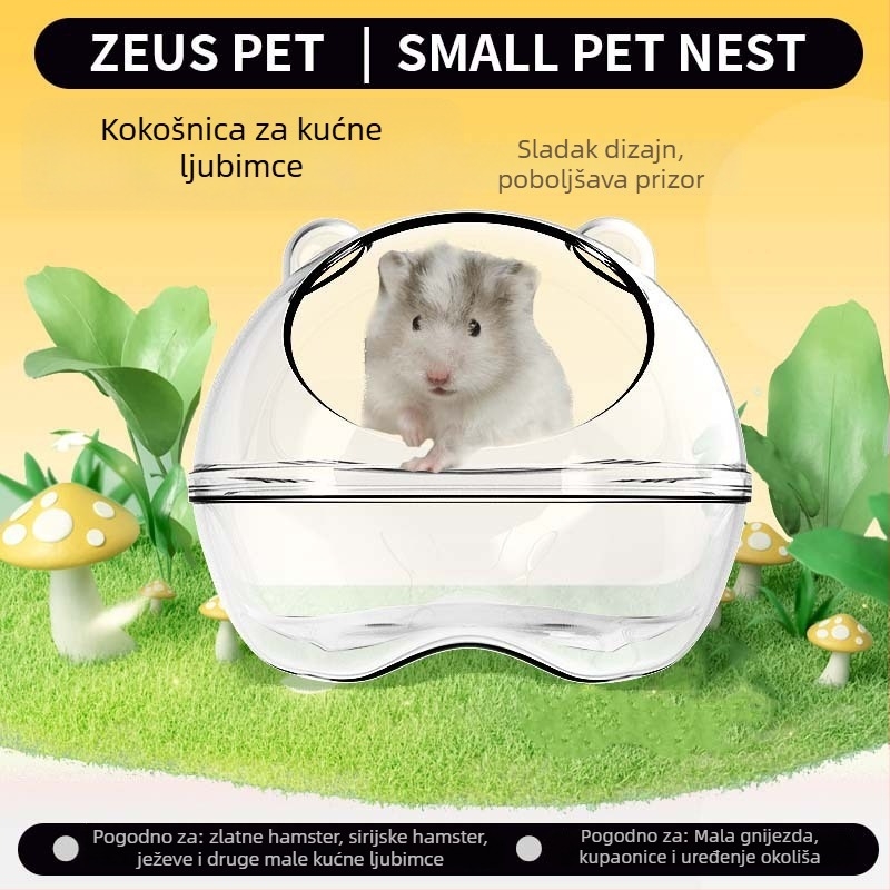 ZEUS Prozirno gnijezdo za hamstera – Dvostruka upotreba, Jednostavno za čišćenje, PET materijal