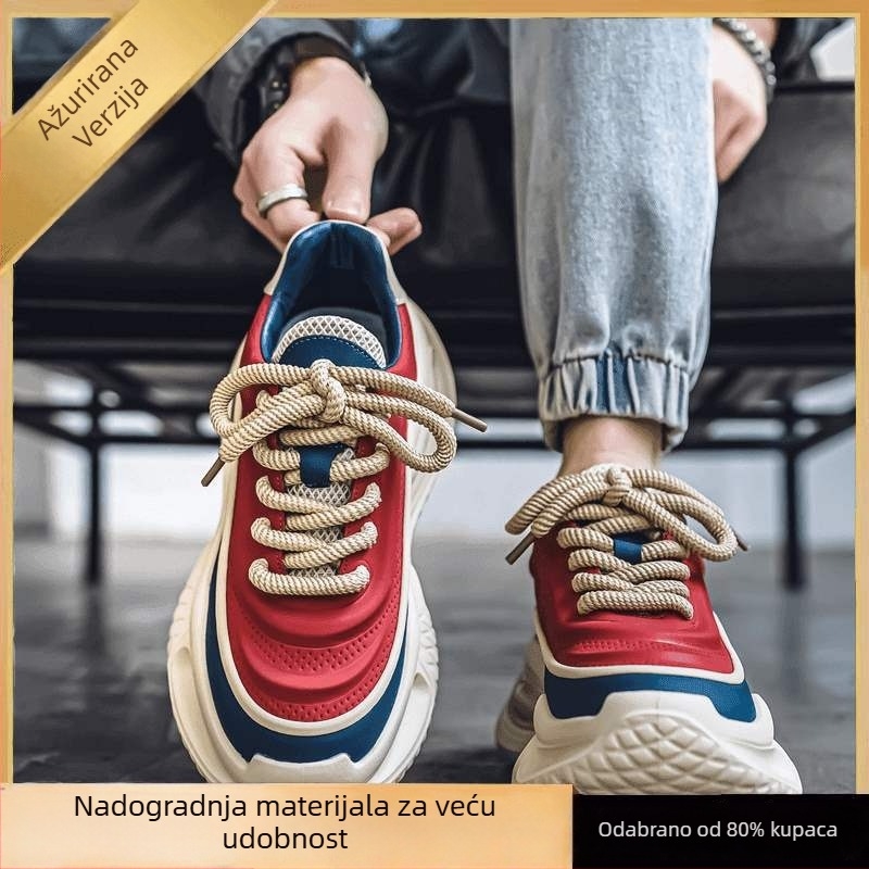 Muške casual tenisice za trčanje - korejski stil, otvoreni prst, gumeni potplat, niski gležanj, plosnata peta