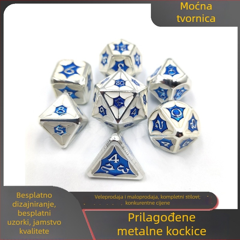 Skup kockica s zaobljenim kutovima od cinkovog legura, dvadesetostrane kocke, Galaxy Series, geometrijski dizajn