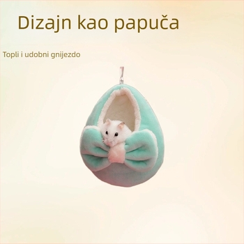 Toplo gnijezdo za spavanje za hrčke u obliku papuče – Ji Zai Zai branda, materijali: spužva, kratak pliš, flanel; pogodno za jesen i zimu