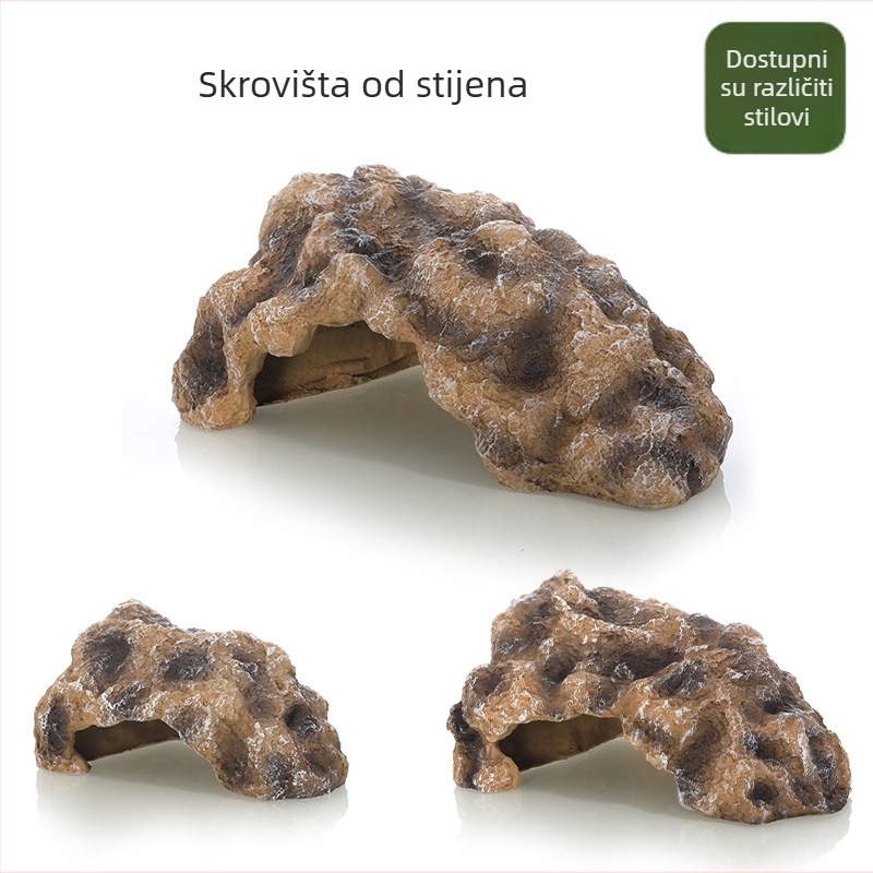 Skrovište za reptile – simulirani kamen, smola; 210 g; kod proizvoda: Rock dodge gg1207/gg1907/gg2607