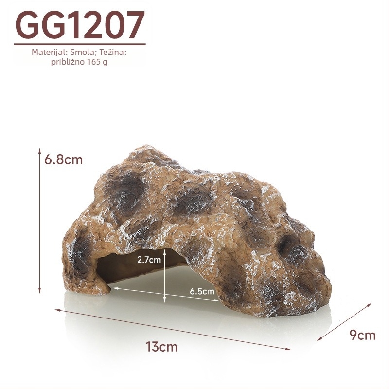 Skrovište za reptile – simulirani kamen, smola; 210 g; kod proizvoda: Rock dodge gg1207/gg1907/gg2607