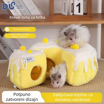 Du Laohan viseće gnijezdo za hrčke s tunelom za mala kućna ljubimca — Materijal: izuzetno mekan poliester