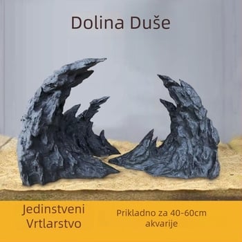 Akvarijski mikro krajolik ukras: kamena stijena s vodnom travom (Materijal: Drugo; Podrijetlo: Drugo; Uvezeni: Ne)