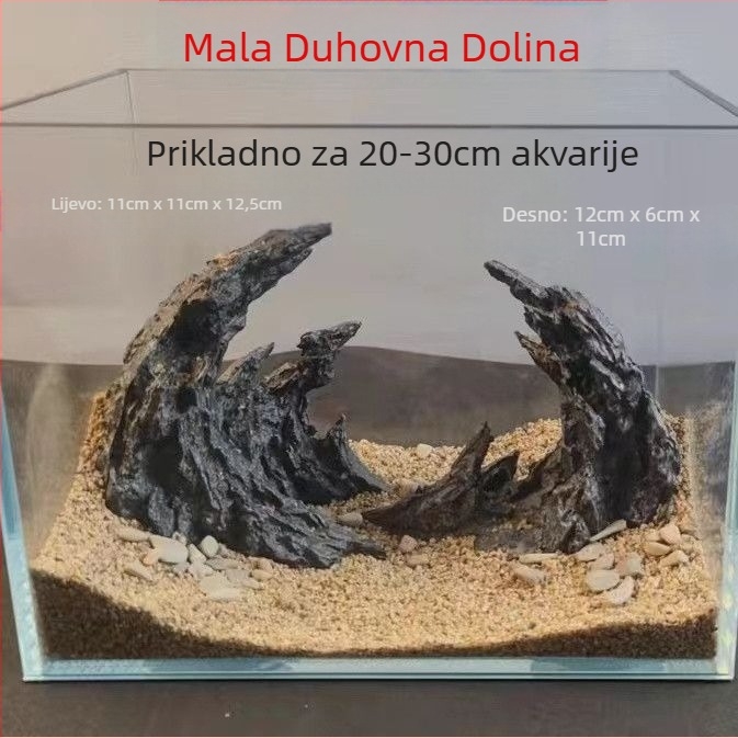 Akvarijski mikro krajolik ukras: kamena stijena s vodnom travom (Materijal: Drugo; Podrijetlo: Drugo; Uvezeni: Ne)