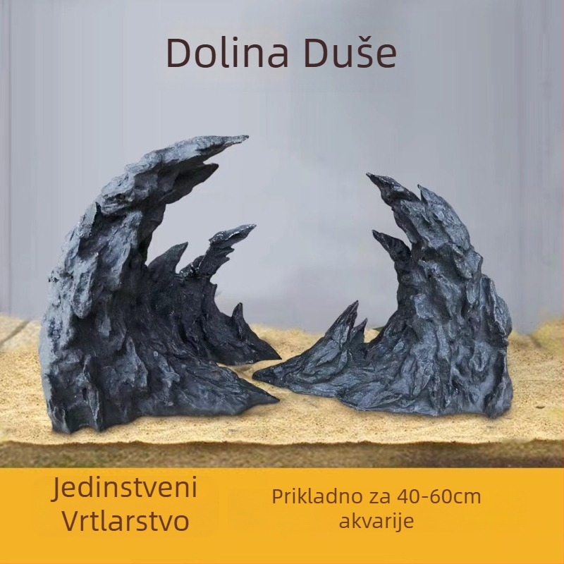 Akvarijski mikro krajolik ukras: kamena stijena s vodnom travom (Materijal: Drugo; Podrijetlo: Drugo; Uvezeni: Ne)