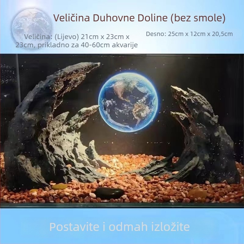 Akvarijski mikro krajolik ukras: kamena stijena s vodnom travom (Materijal: Drugo; Podrijetlo: Drugo; Uvezeni: Ne)