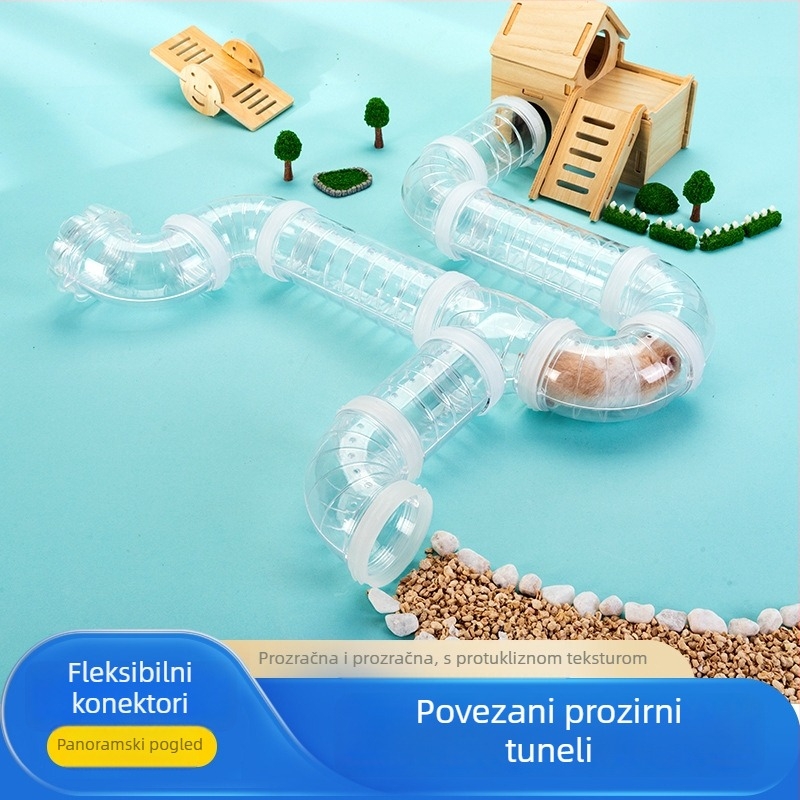 Vanjski cijevni tunel za hrčka — plastika, odvojivo, pravokutnog oblika, marka Junda