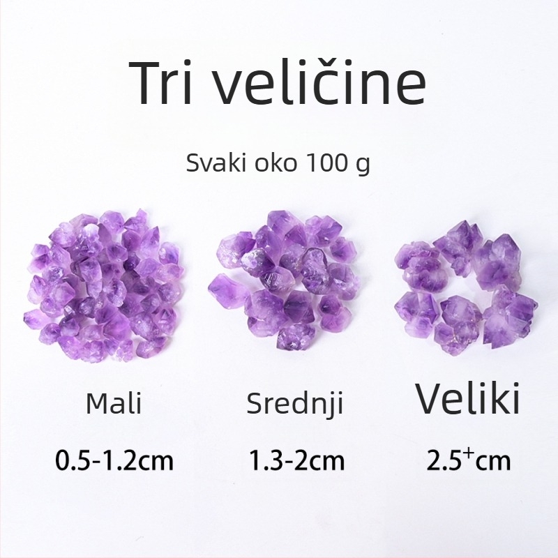 Prirodni ametistni kristal – surovi kamen za difuzor aromaterapije i ukras krajolika