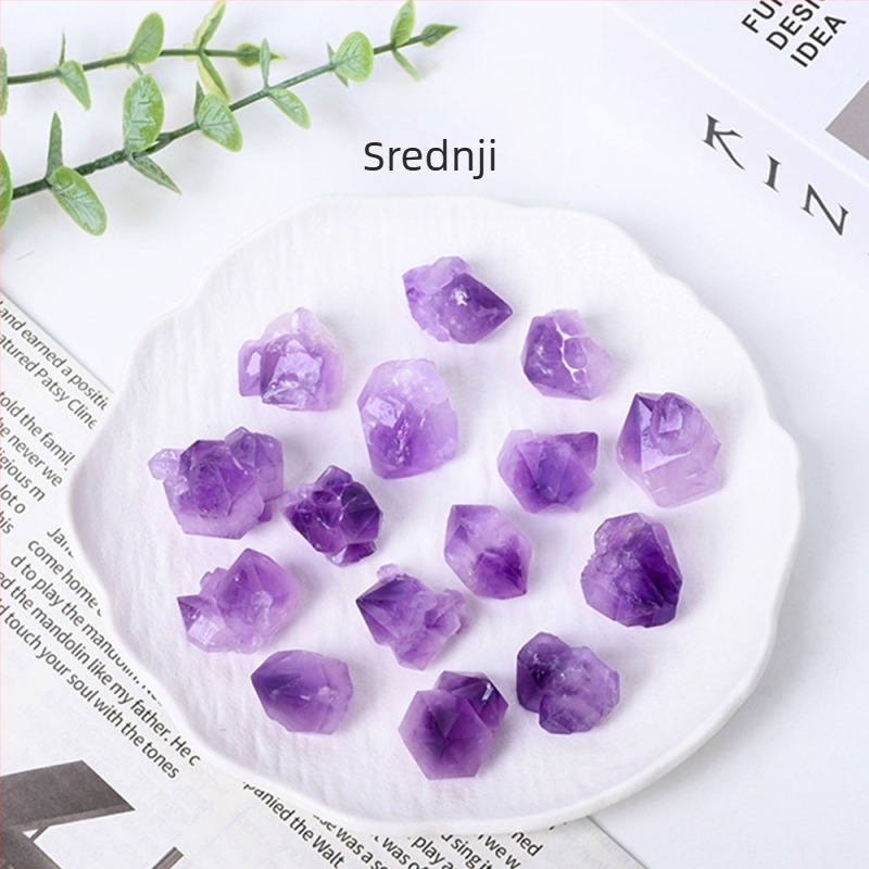 Prirodni ametistni kristal – surovi kamen za difuzor aromaterapije i ukras krajolika