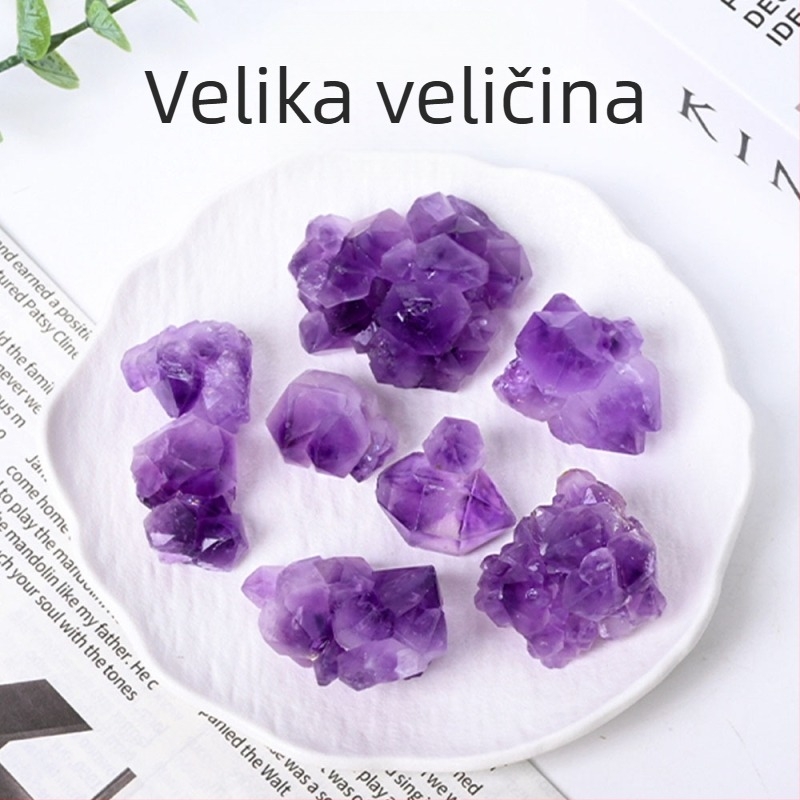 Prirodni ametistni kristal – surovi kamen za difuzor aromaterapije i ukras krajolika