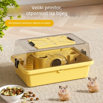 Kavez za hamstera s panoramskim prozorom i sigurnošću protiv bjega – plastika, za sve sezone