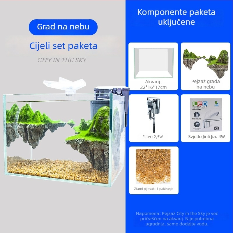 Set za ukrašavanje akvarija s visećim kamenjem za vodno-zemne sustave