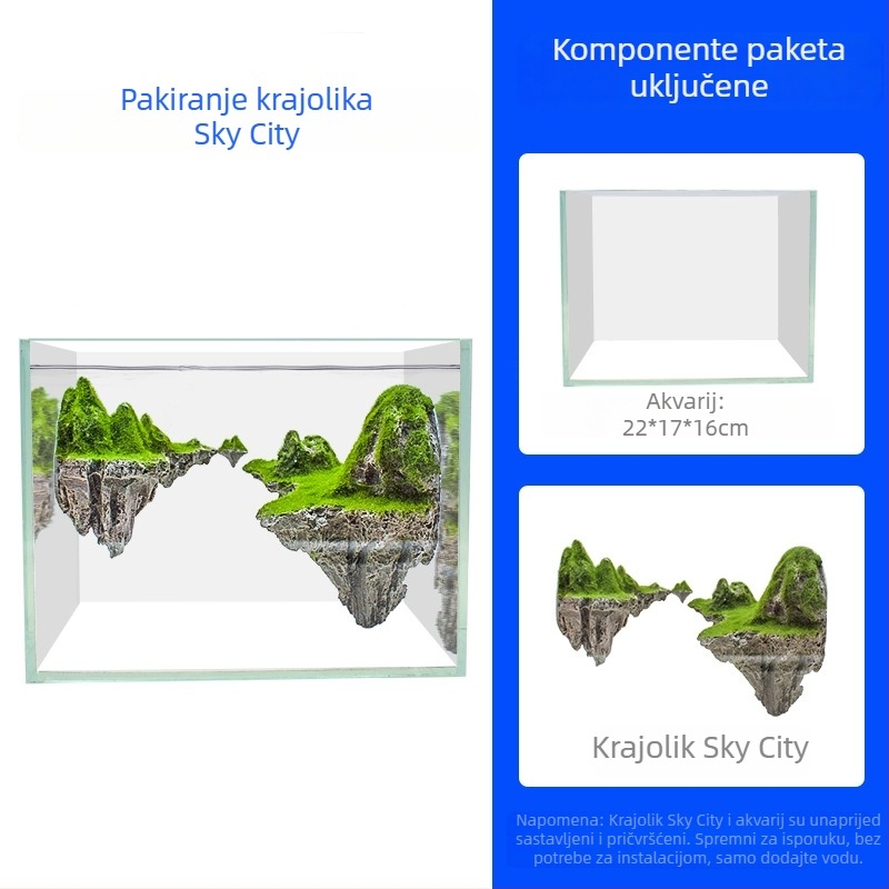 Set za ukrašavanje akvarija s visećim kamenjem za vodno-zemne sustave