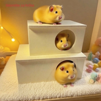 Drvena kućica sklonište za hamster Mu xun, četverosezonska upotreba