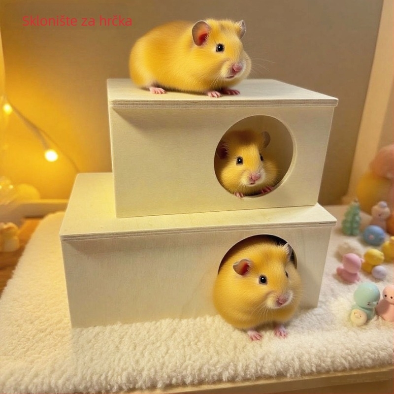 Drvena kućica sklonište za hamster Mu xun, četverosezonska upotreba