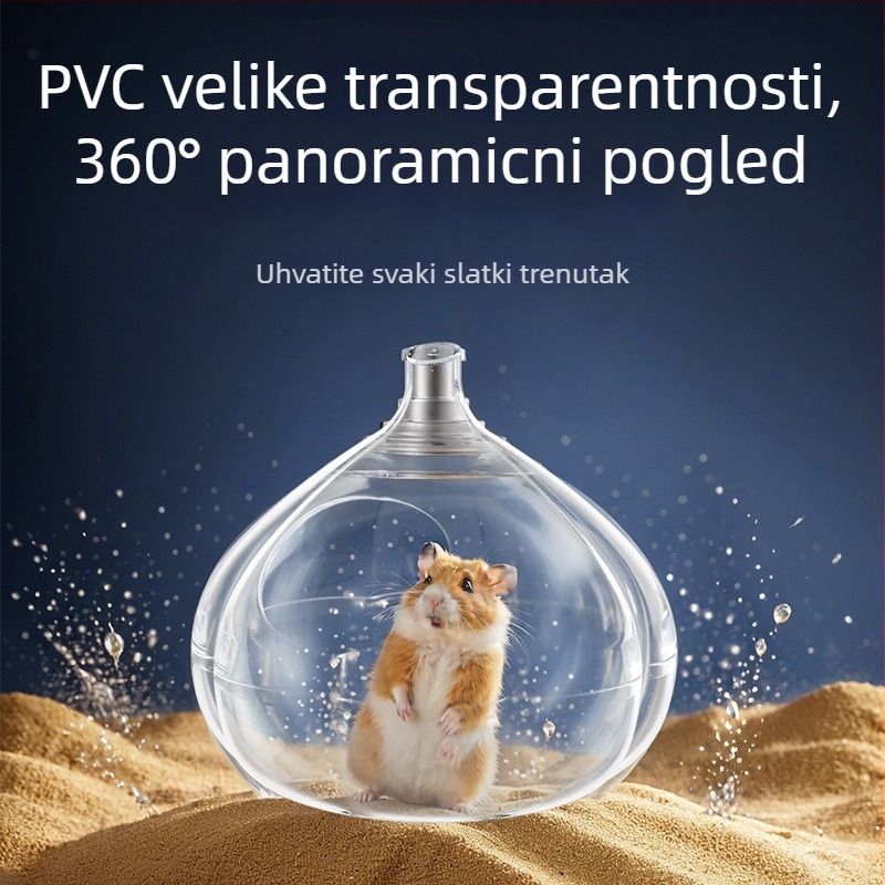 Kupaonica i WC za hrčka s poklopcem, prozirni PC materijal, protiv prskanja i deodoriranja