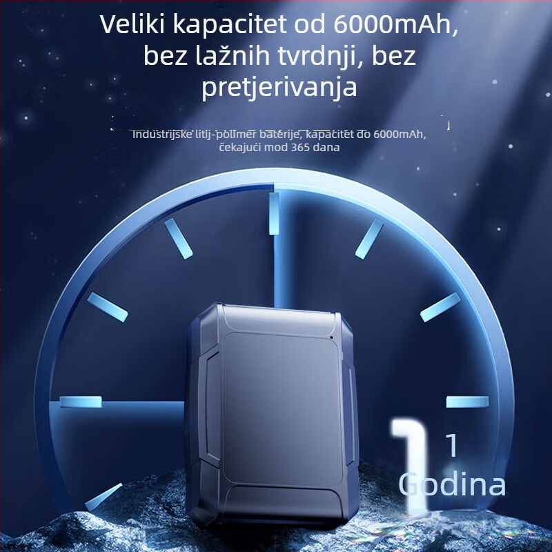 GT300LE GPS locator s preciznošću položaja 10 m, trajanje baterije 720 sati, memorija 1024 MB, Baidu map podrška, alarmni načini: vibracija, SOS, perimetar, pretjerana brzina