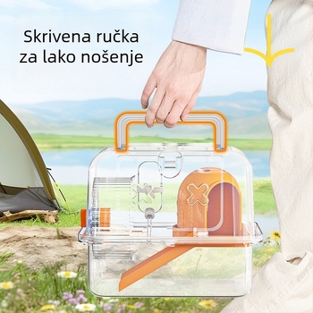 Prijenosni kavez za hrčak s ručnim nosilom, plastična konstrukcija, 23-djelna standardna oprema, Weibi marka