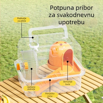 Prijenosni kavez za hrčak s ručnim nosilom, plastična konstrukcija, 23-djelna standardna oprema, Weibi marka