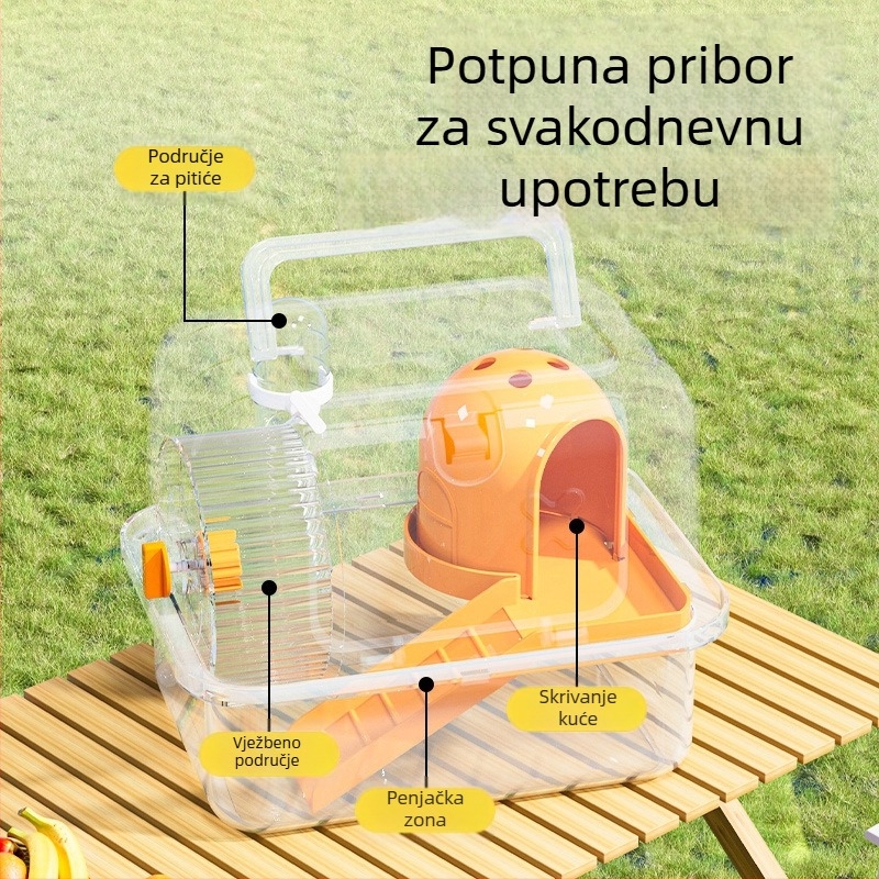 Prijenosni kavez za hrčak s ručnim nosilom, plastična konstrukcija, 23-djelna standardna oprema, Weibi marka