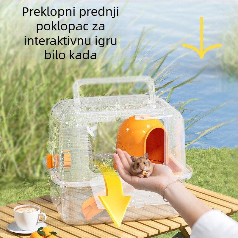 Prijenosni kavez za hrčak s ručnim nosilom, plastična konstrukcija, 23-djelna standardna oprema, Weibi marka