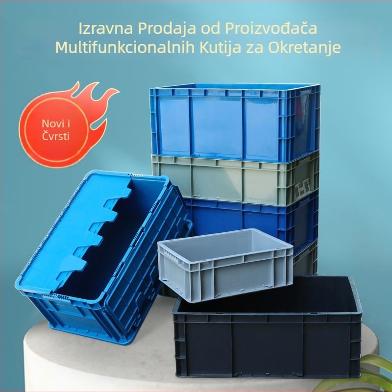 HDPE plastična turnover kutija, pravokutna, zapremnina 40-50 l, modeli 4628/4622/4616/46148, jednostavan moderan dizajn, mogućnost ispisa logotipa