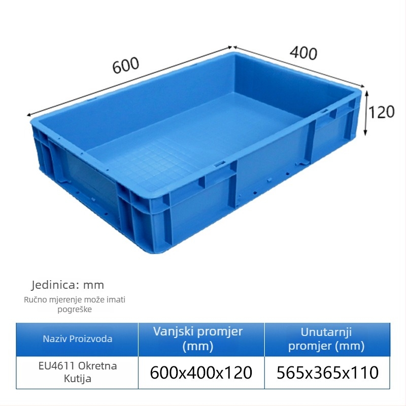 HDPE plastična turnover kutija, pravokutna, zapremnina 40-50 l, modeli 4628/4622/4616/46148, jednostavan moderan dizajn, mogućnost ispisa logotipa