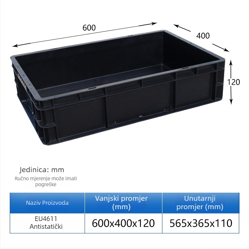 HDPE plastična turnover kutija, pravokutna, zapremnina 40-50 l, modeli 4628/4622/4616/46148, jednostavan moderan dizajn, mogućnost ispisa logotipa