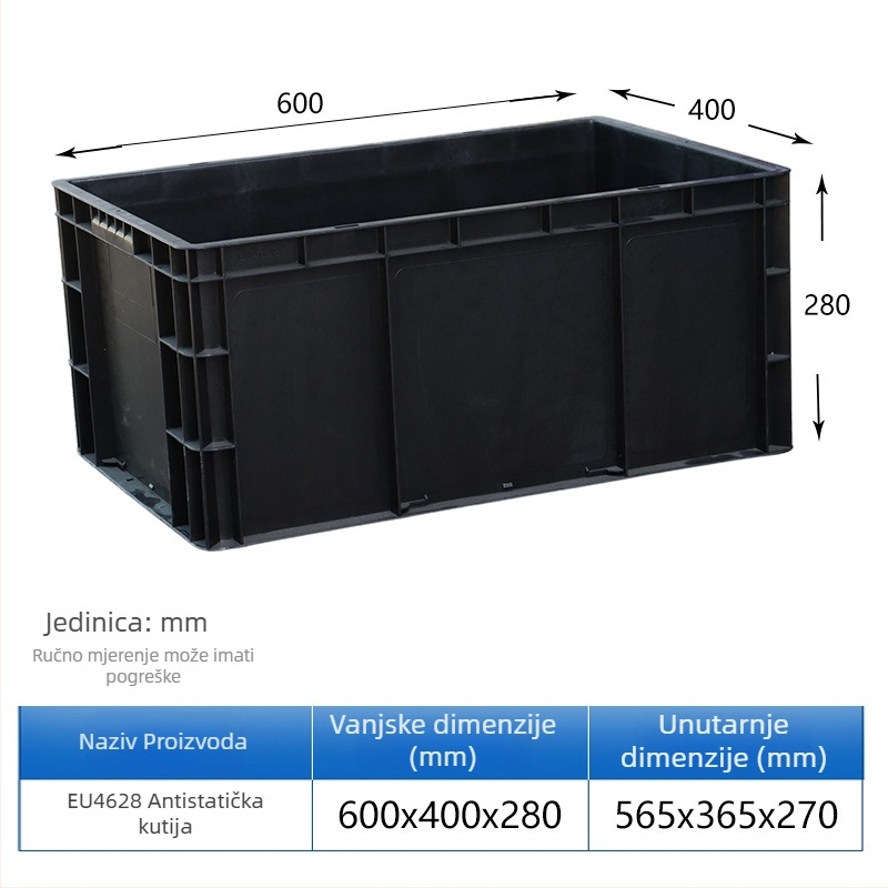 HDPE plastična turnover kutija, pravokutna, zapremnina 40-50 l, modeli 4628/4622/4616/46148, jednostavan moderan dizajn, mogućnost ispisa logotipa