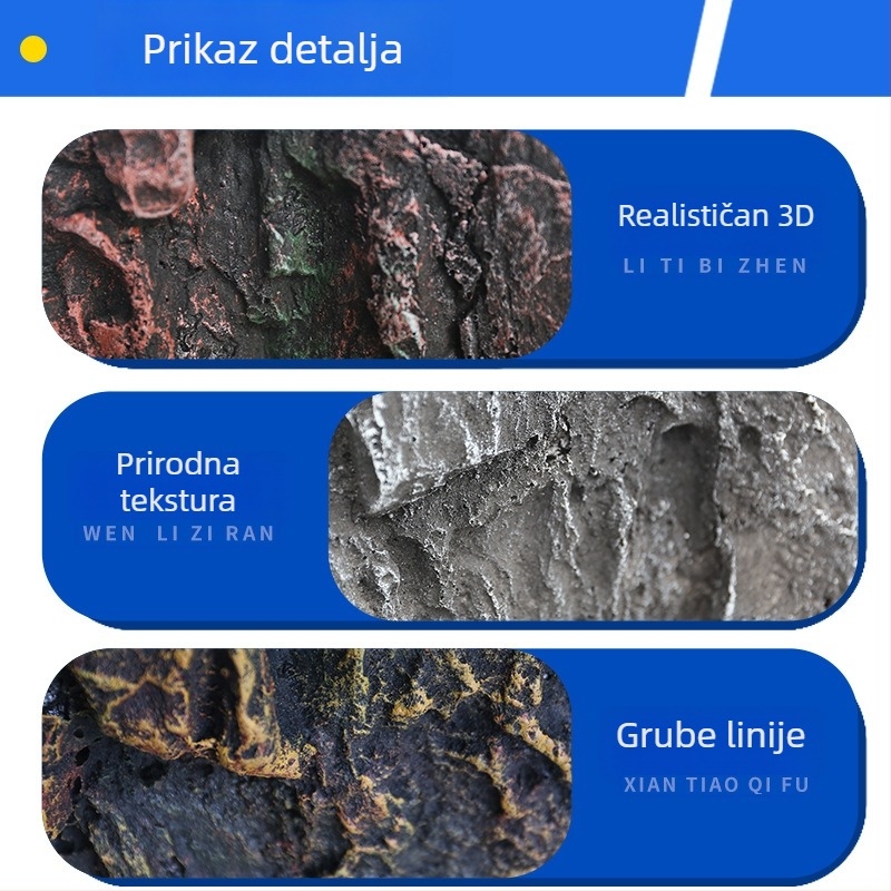 PU pozadinski panel za akvarij – 3D stijenski krajolik, dekor za akvarij Xiangran