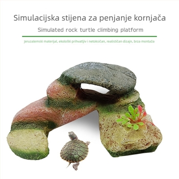 Živa kornjača bonsai ukras – mahovnim mikro-krajobrazom, platforme za sunčanje i penjanje, deblo, skrovište, set od 30 komada