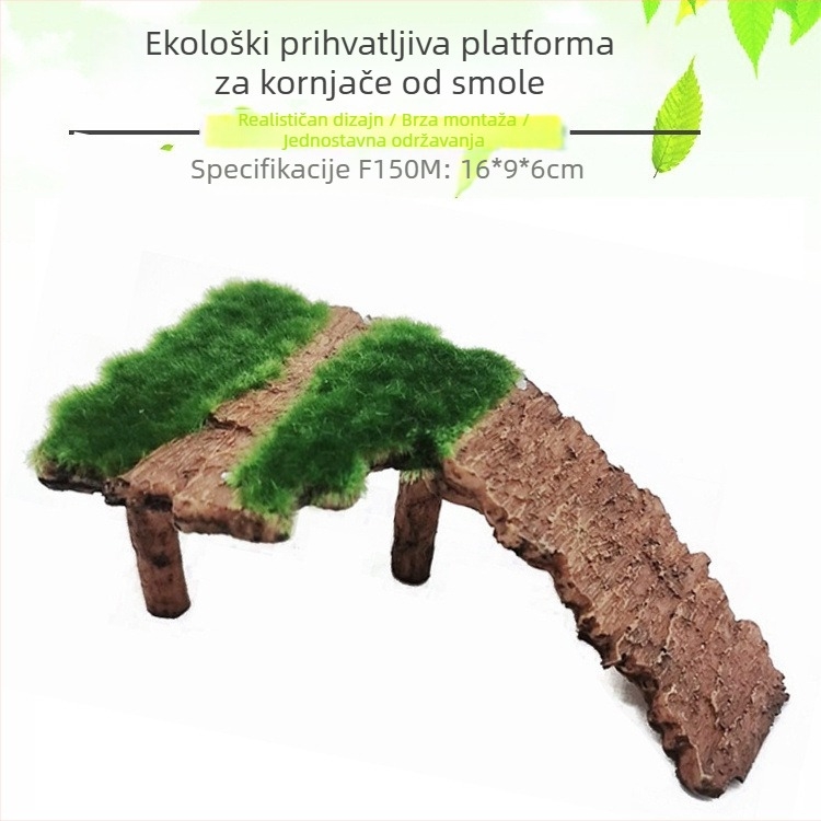 Živa kornjača bonsai ukras – mahovnim mikro-krajobrazom, platforme za sunčanje i penjanje, deblo, skrovište, set od 30 komada