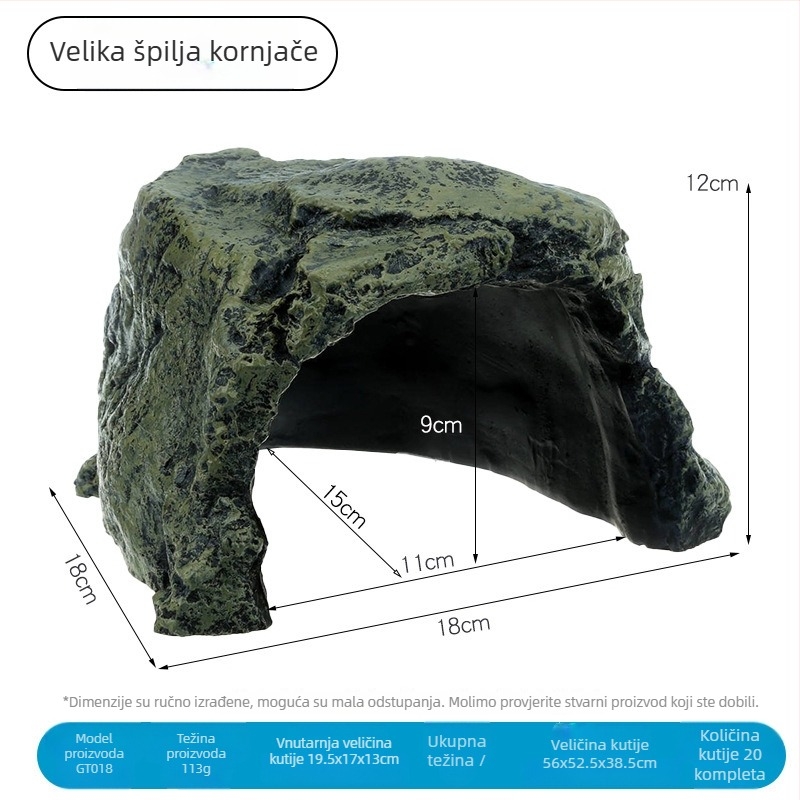 Živa kornjača bonsai ukras – mahovnim mikro-krajobrazom, platforme za sunčanje i penjanje, deblo, skrovište, set od 30 komada