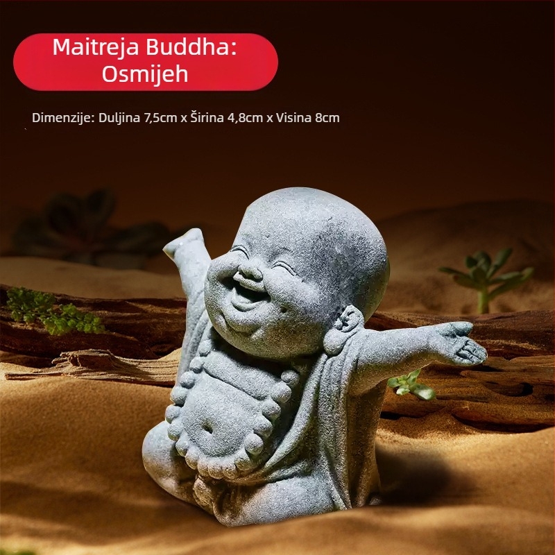 Statua Maitreya Buda od pješčenjaka za akvarij i mini krajolik