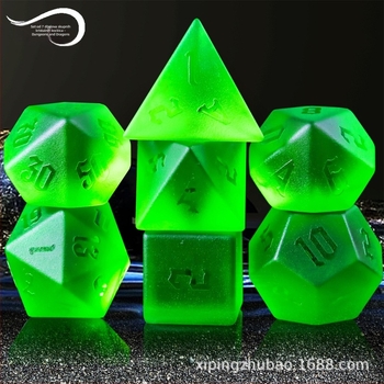 7-djelni kristalni set D&D kockica, K9 Crystal, višeuglene kocke, pravokutni stil