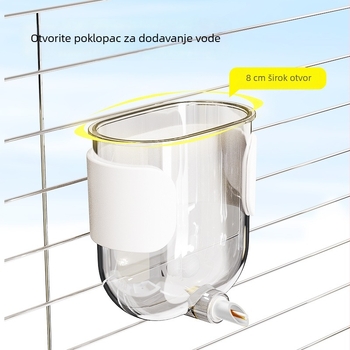 Boca za vodu za papige, plastična, viseći napojnik za ptice, univerzalno za ptice
