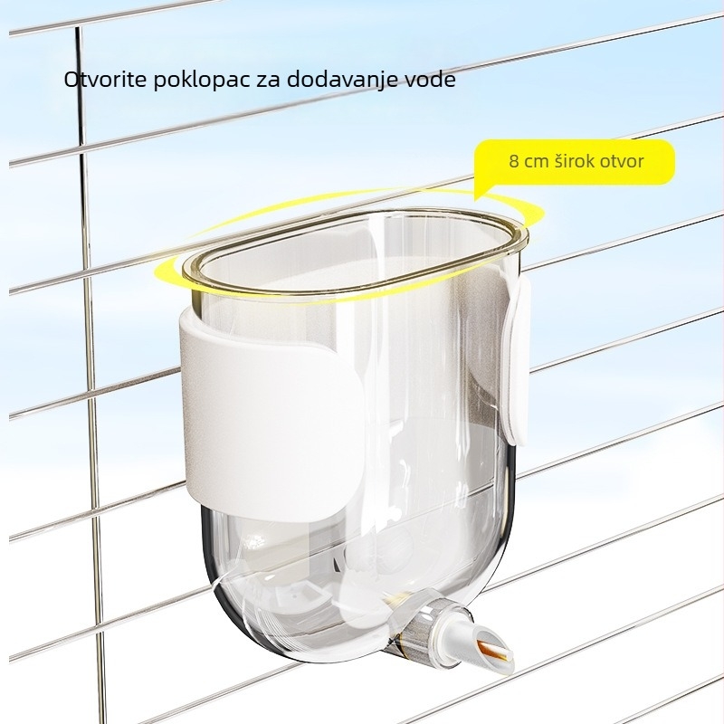 Boca za vodu za papige, plastična, viseći napojnik za ptice, univerzalno za ptice