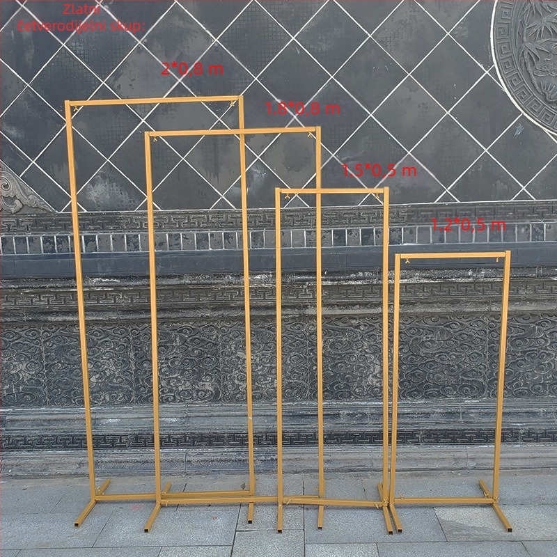 Željezni geometrijski zaslon za svadbenu arku – pravokutni okvir za scenu dekoracije