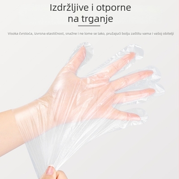 Jednokratne medicinske rukavice za ispitivanje od PE-a, prozirne, ojačane (PE; Jednokratne; Prozirne; Ojačane; Ispitivanja)