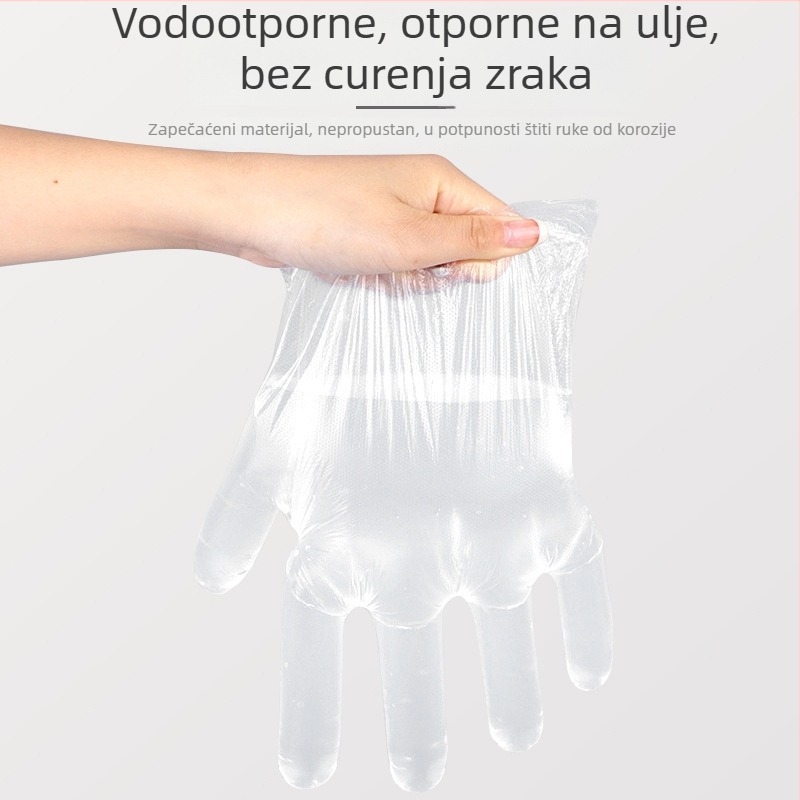 Jednokratne medicinske rukavice za ispitivanje od PE-a, prozirne, ojačane (PE; Jednokratne; Prozirne; Ojačane; Ispitivanja)