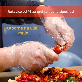Jednokratne rukavice, prehrambene kvalitete, s debelim filmom, otporne na ulje, za kućnu upotrebu i catering