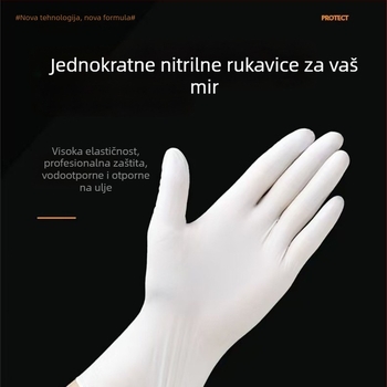 Jednokratne nitril rukavice, debele, otporne na habanje, protuklizne, otporne na ulje, izdržljive, bijele i crne nitril rukavice