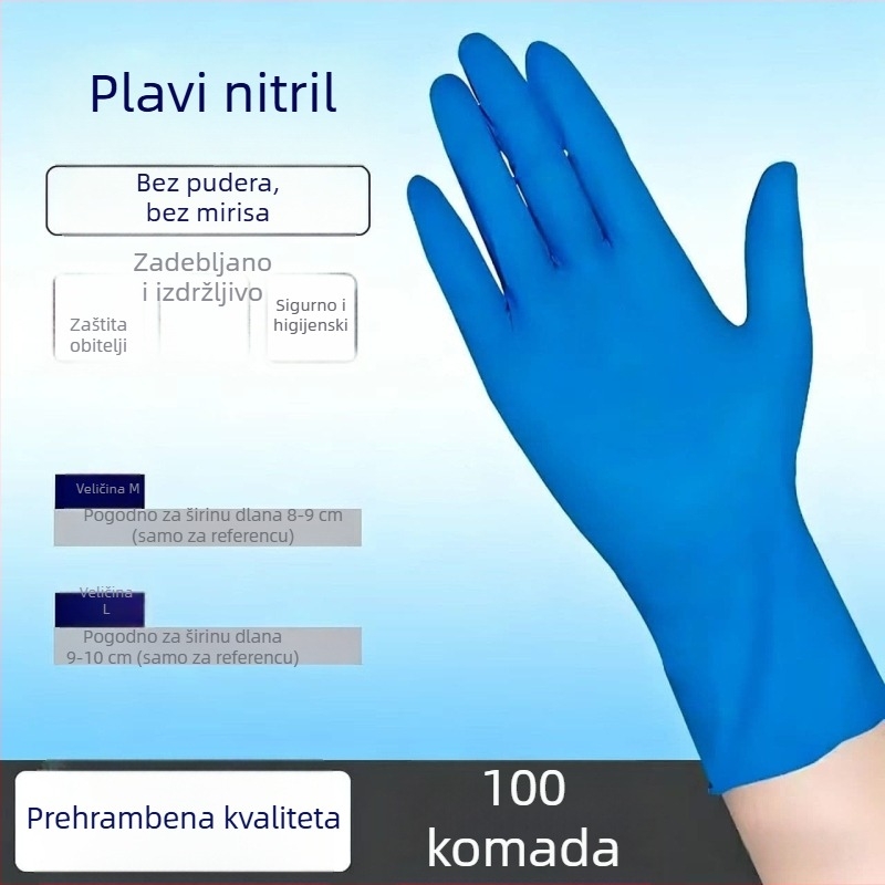 Jednokratne nitril rukavice, debele, otporne na habanje, protuklizne, otporne na ulje, izdržljive, bijele i crne nitril rukavice