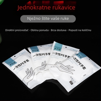 Jednokratne PE rukavice za kućnu kuhinju, rukovanje rakovima, ljepota i friziranje, prozirne