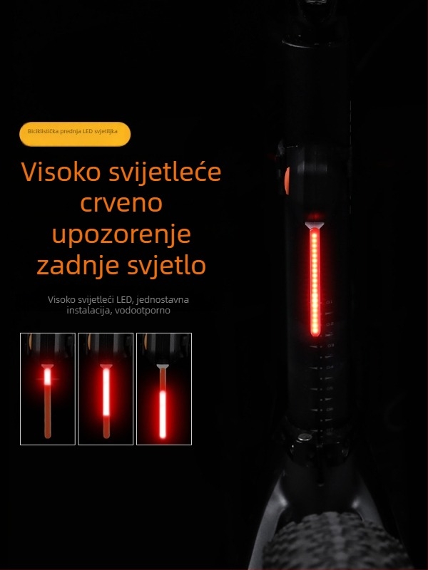 Meilong stražnja svjetiljka za bicikl za noćnu vožnju — sigurnosni indikator za MTB i cestovne bicikle