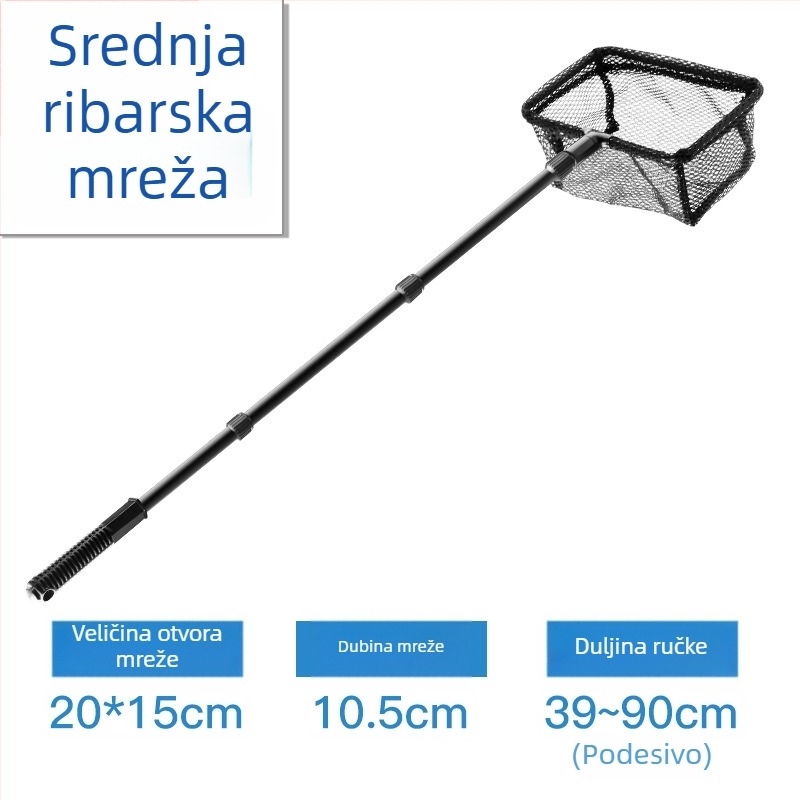 Velika teleskopska mreža za akvarij i ribnjak – alat za čišćenje