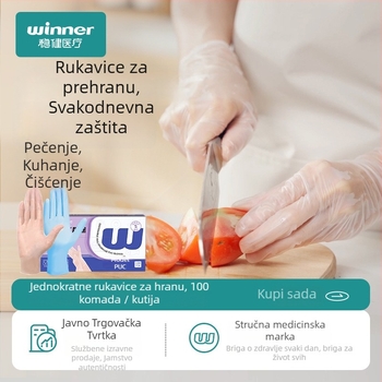 Jednokratne PVC rukavice za dnevnu zaštitu, vodootporne, višestruke namjene, s udobnim pristajanjem, 100 komada